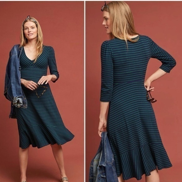 Anthropologie Maeve Flores striped midi dress size XL / nwot - Picture 1 of 14